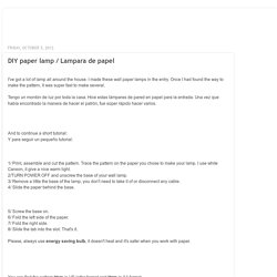 DIY Paper Lamp / Lampara De Papel