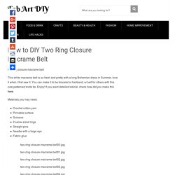 DIY Two Ring Closure Macrame Belt