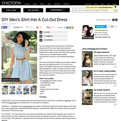 DIY Men's Shirt Into A Cut-Out Dress