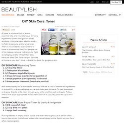 DIY Skin Care: Toner
