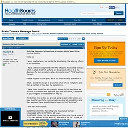 Brain fog, dizziness, fullness in ears, pressure behind eyes, things moving: Baseline [Archive] - HealthBoards Message Boards