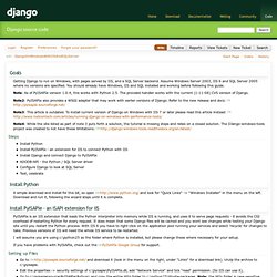 DjangoOnWindowsWithIISAndSQLServer - Django - Trac