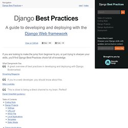 Django Best Practices