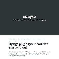 Django plugins you shouldn't start without - Aurora