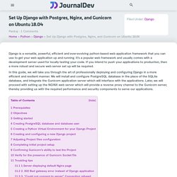 Set Up Django with Postgres, Nginx, and Gunicorn on Ubuntu 18.04