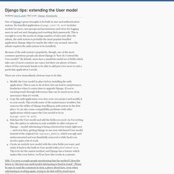 Django tips: extending the User model