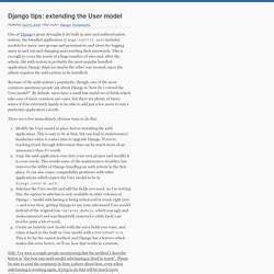 Django tips: extending the User model