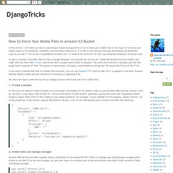 DjangoTricks: How to Store Your Media Files in Amazon S3 Bucket