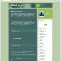 A Note on Python Paths
