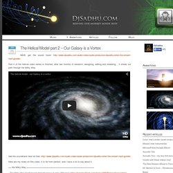 The Helical Model part 2 – Our Galaxy is a Vortex