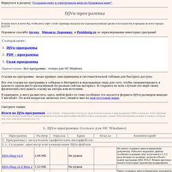 Таблица DjVu-программ (ОС Windows)