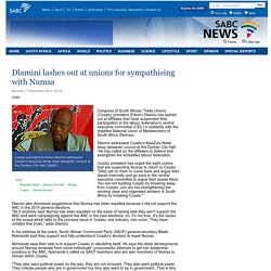 Dlamini lashes out at unions for sympathising with Numsa:Monday 17 November 2014