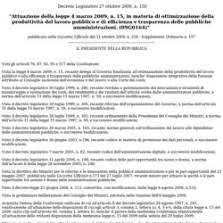 Decreto Legislativo 27 ottobre 2009, n. 150 (Riforma Brunetta)