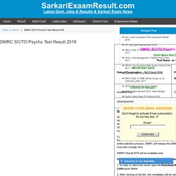 DMRC SC/TO Psycho Test Result 2018
