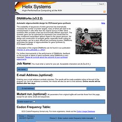 DNAWorks at Helix Systems