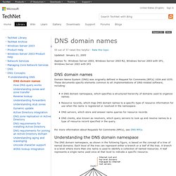DNS domain names: Domain Name System(DNS)
