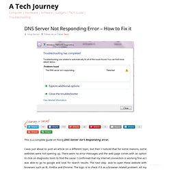 DNS server not responding error fix