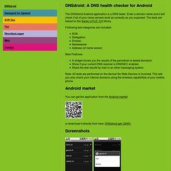 DNSdroid: A DNS health checker for Android