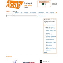 DOAB: Directory of Open Access Books