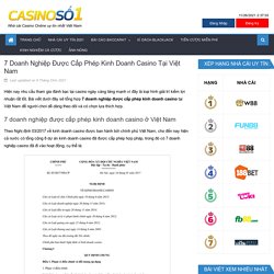 7 doanh nghiệp được cấp phép kinh doanh Casino tại Việt Nam