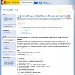 11 Guias Útiles para docentes que trabajan con alumnos de NEE - WikiDidácTICa