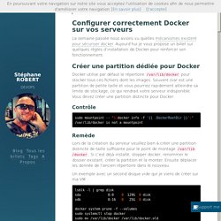 Docker - Configurer correctement Docker