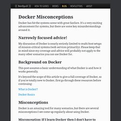 Docker Misconceptions