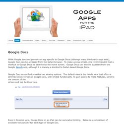 Docs - Google Apps for the iPad