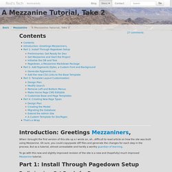 Docs / Mezzanine / A Mezzanine Tutorial, Take 2