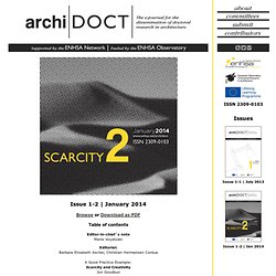 archi-DOCT: The e-journal of doctoral research in architecture
