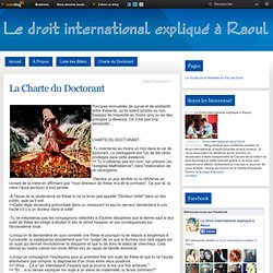 La Charte du Doctorant - Le Droit international expliqué à Raoul