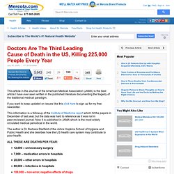 Doctors Are The Third Leading Cause of Death in the US, Killing 225,000 People Every Year