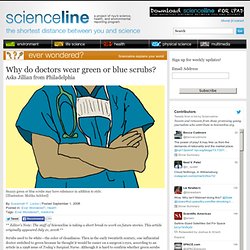 Why do doctors wear green or blue scrubs?