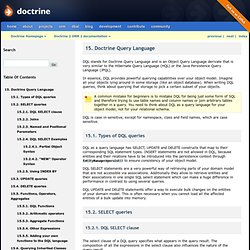 15. Doctrine Query Language — Doctrine 2 ORM 2 documentation