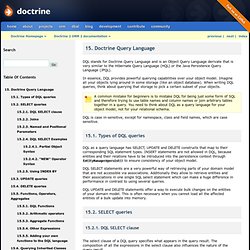 15. Doctrine Query Language