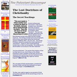 The Lost Doctrines of Christianity: The Secret Teachings