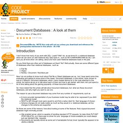 Document Databases : A look at them