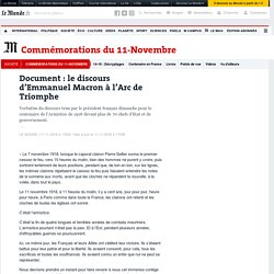 Document : le discours d’Emmanuel Macron à l’Arc de Triomphe