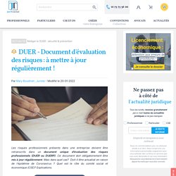 DUER : Mettre à jour le document d'évaluation des risques