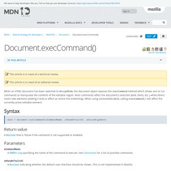 Document.execCommand() - Web APIs