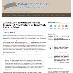 A First Look at Patent Document Search – A New Feature on Reed Tech Patent Advisor