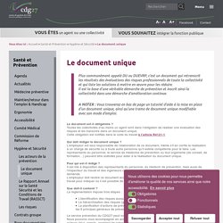 Le document unique - Centre de Gestion de la fonction publique territoriale de l'Eure - Centre De Gestion 27 Centre de Gestion de la fonction publique territoriale de l'Eure – Centre De Gestion 27