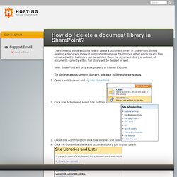 How do I delete a document library in SharePoint?