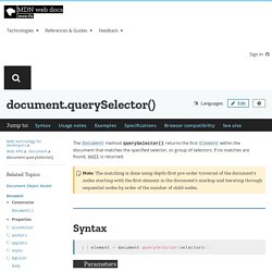 document.querySelector() - Web APIs