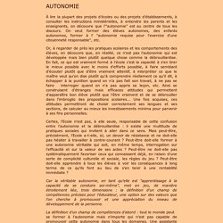 Définition de l'autonomie par P. Meirieu
