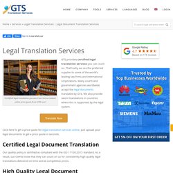 Certified Legal Translation Services From GTS Translation