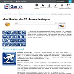 Document Unique - les classes de risque