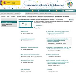 Documentación del I Congreso Nacional de Neurociencia aplicada a la Educación -