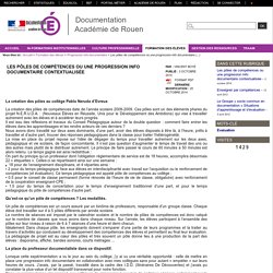 Les pôles de compétences ou une progression info documentaire contextualisée -2014