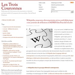 Wikipédia, ressource documentaire et/ou outil didactique : une journée de réflexion à l’ADBEN des Pays de la Loire
